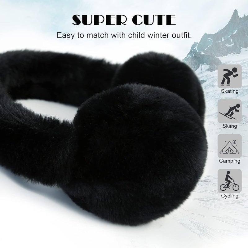 POXIMI Store Baby Warm Earmuffs Kid Magic Gloves Girl Soft Plush Ear Muffs Toddler Knit Mittens for Boy Winter Ear Warmer Set - Image 3